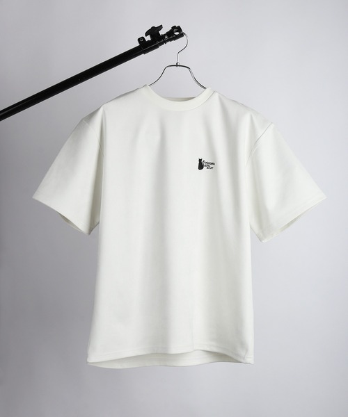 WESTSEA(ウエストシー)の「TASOGARE GIRL & CAT / 黄昏ガール バックプリント 猫 グラフィックTシャツ / ワンポイント刺繍 フェイクスエード 半袖Tシャツ(Tシャツ/カットソー・メンズ・ブラック/ホワイト系その他/ライトグレー/オフホワイト/グレー/ブラック系その他・L/M)」の16枚目の写真