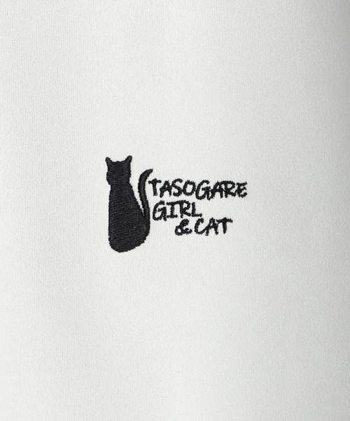 WESTSEA(ウエストシー)の「TASOGARE GIRL & CAT / 黄昏ガール バックプリント 猫 グラフィックTシャツ / ワンポイント刺繍 フェイクスエード 半袖Tシャツ(Tシャツ/カットソー・メンズ・ブラック/ホワイト系その他/ライトグレー/オフホワイト/グレー/ブラック系その他・L/M)」の18枚目の写真
