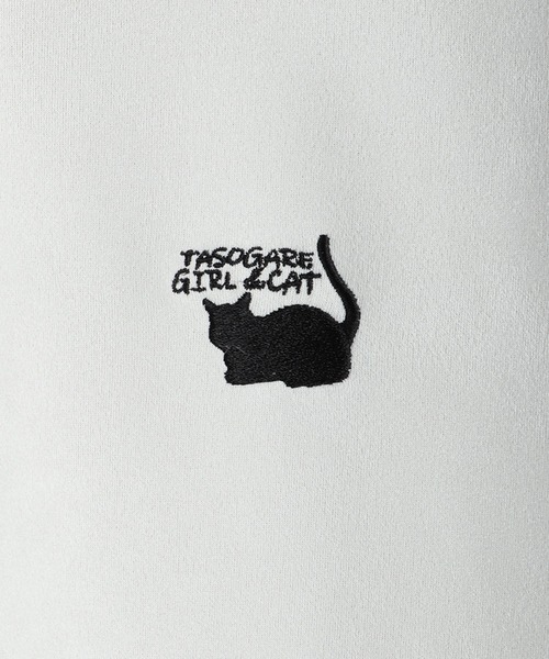 WESTSEA(ウエストシー)の「TASOGARE GIRL & CAT / 黄昏ガール バックプリント 猫 グラフィックTシャツ / ワンポイント刺繍 フェイクスエード 半袖Tシャツ(Tシャツ/カットソー・メンズ・ブラック/ホワイト系その他/ライトグレー/オフホワイト/グレー/ブラック系その他・L/M)」の22枚目の写真