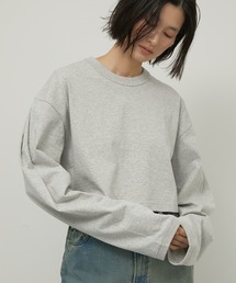 LA PEAU DE GEM | 【LA PEAU DE GEM】sleeve tuck cropped long tee/スリーブタッククロップドロングTシャツ(Tシャツ/カットソー)