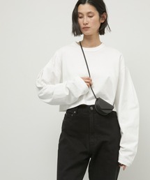 LA PEAU DE GEM | 【LA PEAU DE GEM】sleeve tuck cropped long tee/スリーブタッククロップドロングTシャツ(Tシャツ/カットソー)