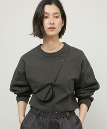 LA PEAU DE GEM | 【LA PEAU DE GEM】sleeve tuck cropped long tee/スリーブタッククロップドロングTシャツ(Tシャツ/カットソー)