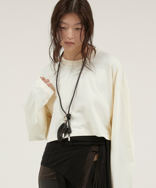 LAPEAUDEGEM ラポドゥジェム sleeve tuck long tee LAPEAUDEGEM ラポドゥジェム sleeve tuck long tee LA PEAU DE GEM