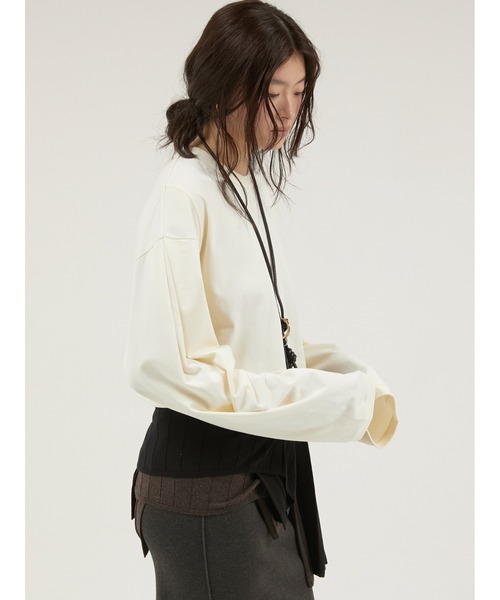 LA PEAU DE GEM（ラポドゥジェム）の「スリーブタッククロップドロング