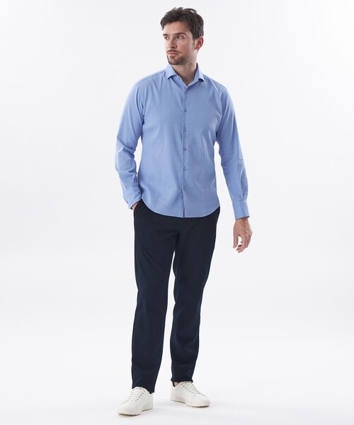EPOCA UOMO(エポカウォモ)の「*Safari5月号掲載*リネンストレッチシャツ(シャツ/ブラウス・メンズ・ブルー系その他4/ダークブラウン/チャコールグレー・46/48)」の11枚目の写真