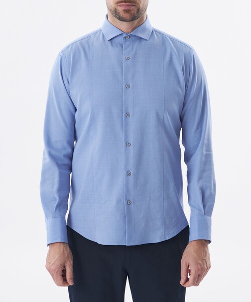 EPOCA UOMO(エポカウォモ)の「*Safari5月号掲載*リネンストレッチシャツ(シャツ/ブラウス・メンズ・ブルー系その他4/ダークブラウン/チャコールグレー・46/48)」の9枚目の写真