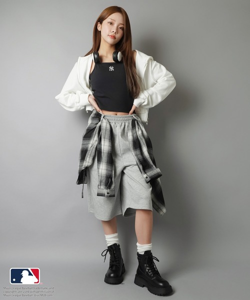 MLB(メジャーリーグベースボール)の「【MLB/メジャーリーグベースボール】カップ付きリブキャミソール(キャミソール・レディース・ブラック/オートミール/杢グレー/オフホワイト・ONESIZE)」の13枚目の写真
