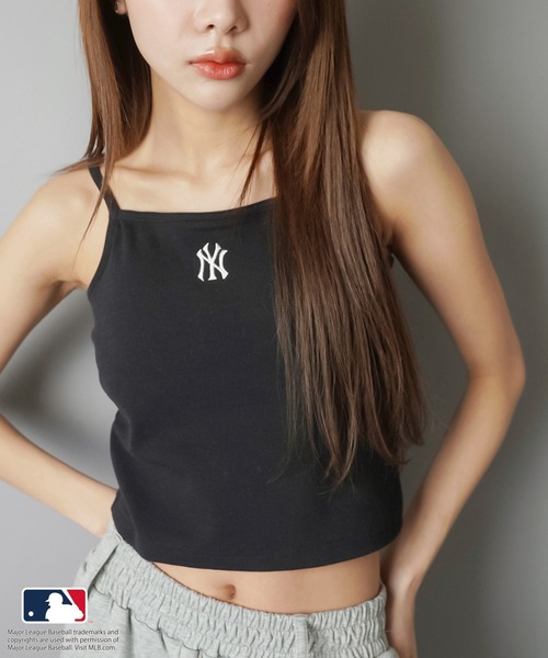 MLB(メジャーリーグベースボール)の「【MLB/メジャーリーグベースボール】カップ付きリブキャミソール(キャミソール・レディース・ブラック/オートミール/杢グレー/オフホワイト・ONESIZE)」の6枚目の写真
