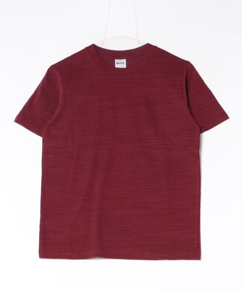 LIFEMAX（ライフマックス）の「【LIFEMAX/ライフマックス】スラブＴシャツ/ 【全5色】半袖Tシャツ ユニセックス 無地 ゆったり 横割り コットン カットソー（Tシャツ/カットソー・メンズ・スミクロ/バーガンディー・SMALL/X-SMALL/X-LARGE/LARGE/MEDIUM）」の4枚目の写真