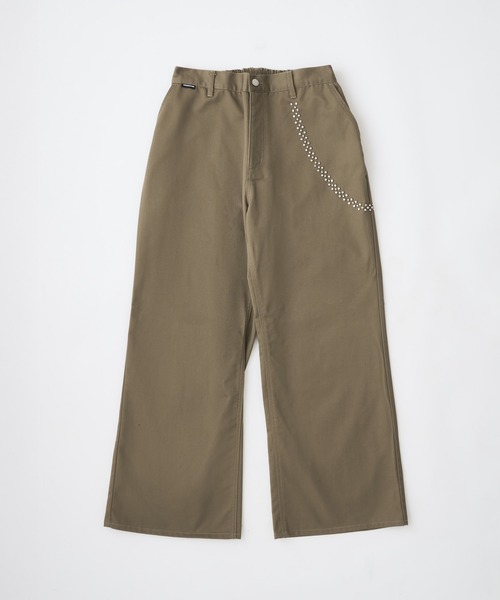 ADAM PATEK(アダムパテック)の「【ADAMPATEK/アダムパテック】studded T-C twill flare wide trouser フレアワイドパンツ(その他パンツ・メンズ・ブラック/ベージュ・1/2)」の9枚目の写真
