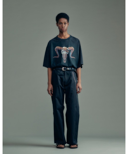 ADAM PATEK(アダムパテック)の「【ADAMPATEK/アダムパテック】studded T-C twill flare wide trouser フレアワイドパンツ(その他パンツ・メンズ・ブラック/ベージュ・1/2)」の11枚目の写真