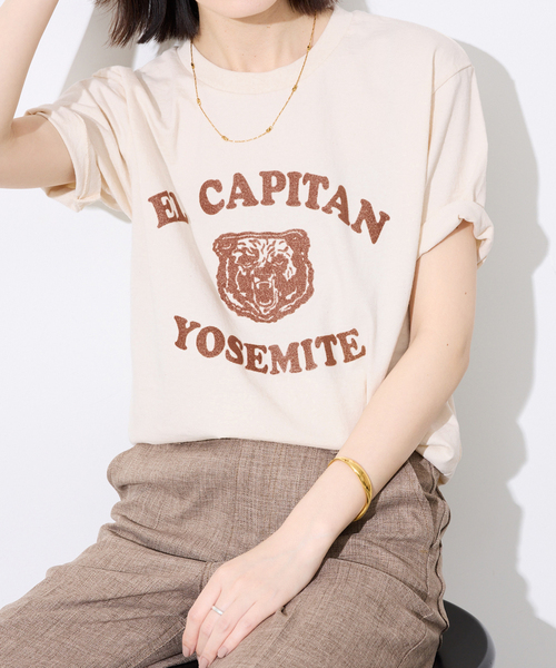 MIXTA(ミクスタ)の「MIXTA/ミクスタ SLOBE別注 EL CAPITAN TEE(Tシャツ/カットソー・レディース・アイボリー/ブラック・FREE)」の2枚目の写真