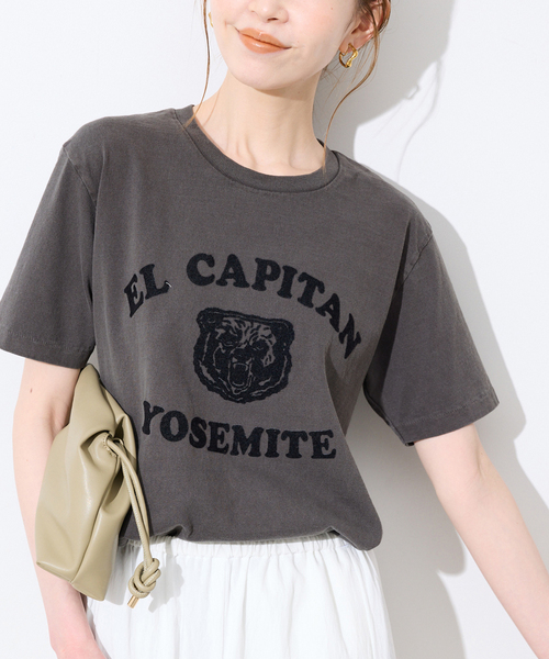 MIXTA(ミクスタ)の「MIXTA/ミクスタ SLOBE別注 EL CAPITAN TEE(Tシャツ/カットソー・レディース・アイボリー/ブラック・FREE)」の1枚目の写真