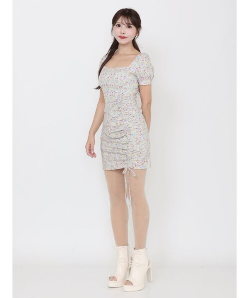 EATME(イートミー)の「【日比谷花壇コラボ】フラワープリントアシンメトリーワンピース(ワンピース・レディース・ピンク/ブラック/ブルー・MEDIUM/SMALL)」の14枚目の写真