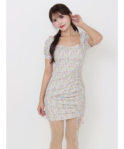 EATME(イートミー)の「【日比谷花壇コラボ】フラワープリントアシンメトリーワンピース(ワンピース・レディース・ピンク/ブラック/ブルー・MEDIUM/SMALL)」の20枚目の写真