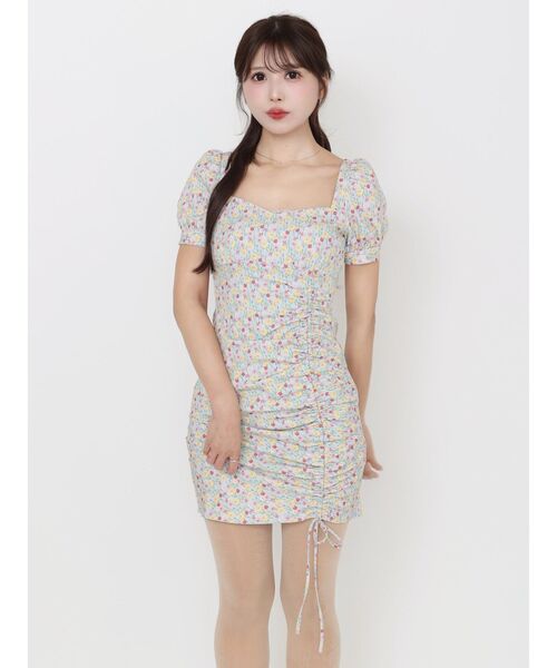 EATME(イートミー)の「【日比谷花壇コラボ】フラワープリントアシンメトリーワンピース(ワンピース・レディース・ピンク/ブラック/ブルー・MEDIUM/SMALL)」の21枚目の写真