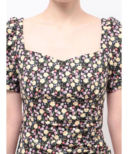 EATME(イートミー)の「【日比谷花壇コラボ】フラワープリントアシンメトリーワンピース(ワンピース・レディース・ピンク/ブラック/ブルー・MEDIUM/SMALL)」の6枚目の写真