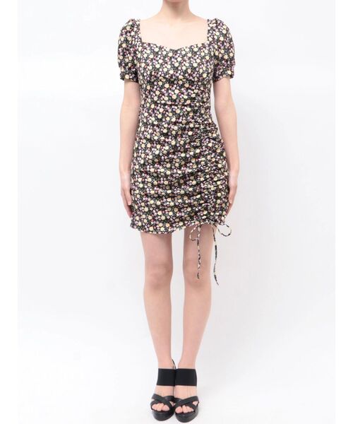 EATME(イートミー)の「【日比谷花壇コラボ】フラワープリントアシンメトリーワンピース(ワンピース・レディース・ピンク/ブラック/ブルー・MEDIUM/SMALL)」の10枚目の写真