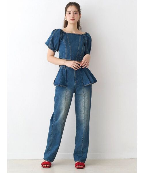 CALNAMUR（カルナムール）の「ペプラムデザインデニムパンツ（デニムパンツ・レディース・ブラウン/インディゴブルー・SMALL/MEDIUM）」の9枚目の写真