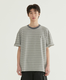 マルチストライプTシャツグレー