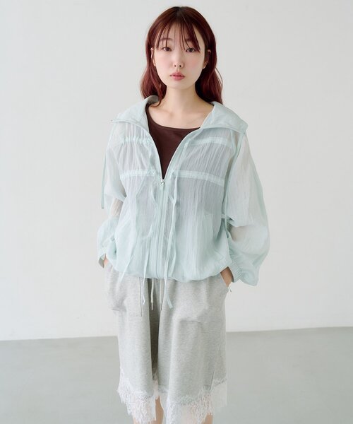 Kastane（カスタネ）の「リボンナイロンブルゾン（ブルゾン・レディース・ピンク/サックスブルー/アイボリー・FREE）」の3枚目の写真