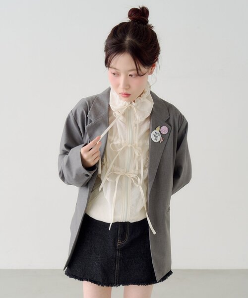 Kastane（カスタネ）の「リボンナイロンブルゾン（ブルゾン・レディース・ピンク/サックスブルー/アイボリー・FREE）」の14枚目の写真