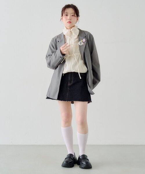 Kastane（カスタネ）の「リボンナイロンブルゾン（ブルゾン・レディース・ピンク/サックスブルー/アイボリー・FREE）」の17枚目の写真