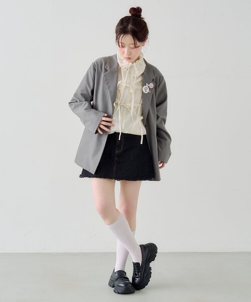 Kastane（カスタネ）の「リボンナイロンブルゾン（ブルゾン・レディース・ピンク/サックスブルー/アイボリー・FREE）」の18枚目の写真