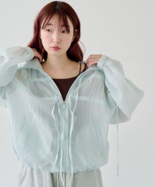 Kastane（カスタネ）の「リボンナイロンブルゾン（ブルゾン・レディース・ピンク/サックスブルー/アイボリー・FREE）」の21枚目の写真