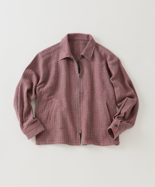 JOURNAL STANDARD relume(ジャーナルスタンダード レリューム)の「バスケット チェック ジップ シャツブルゾン(シャツ/ブラウス・メンズ・ダークグリーン/Red/アイボリー・MEDIUM/LARGE)」の3枚目の写真