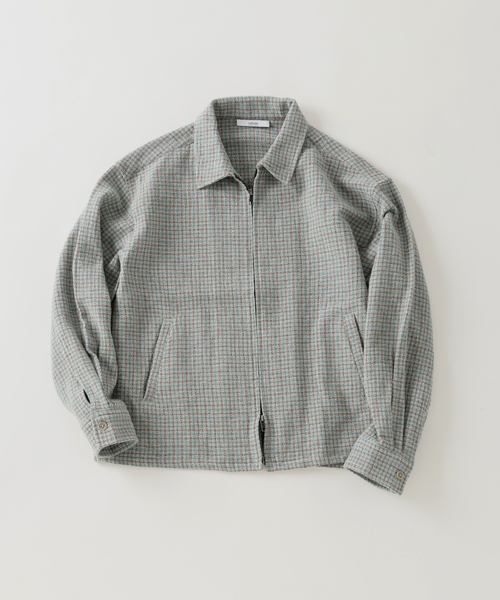 JOURNAL STANDARD relume(ジャーナルスタンダード レリューム)の「バスケット チェック ジップ シャツブルゾン(シャツ/ブラウス・メンズ・ダークグリーン/Red/アイボリー・MEDIUM/LARGE)」の2枚目の写真