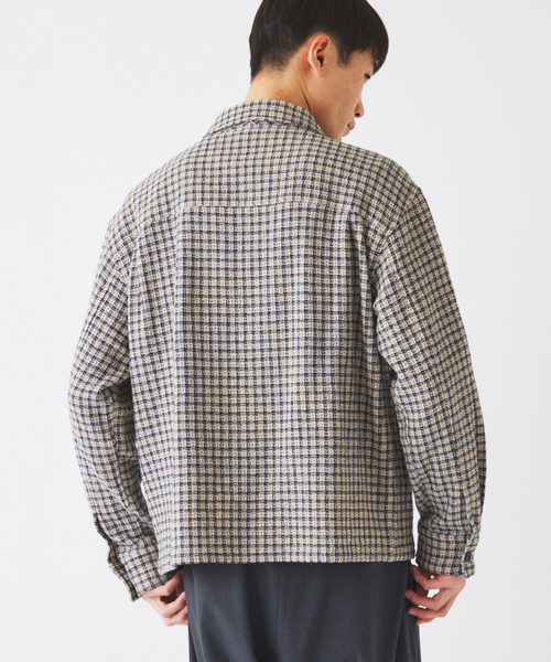 JOURNAL STANDARD relume(ジャーナルスタンダード レリューム)の「バスケット チェック ジップ シャツブルゾン(シャツ/ブラウス・メンズ・ダークグリーン/Red/アイボリー・MEDIUM/LARGE)」の5枚目の写真