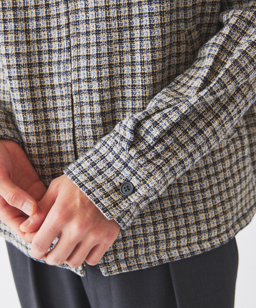 JOURNAL STANDARD relume(ジャーナルスタンダード レリューム)の「バスケット チェック ジップ シャツブルゾン(シャツ/ブラウス・メンズ・ダークグリーン/Red/アイボリー・MEDIUM/LARGE)」の6枚目の写真