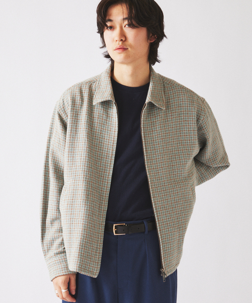 JOURNAL STANDARD relume(ジャーナルスタンダード レリューム)の「バスケット チェック ジップ シャツブルゾン(シャツ/ブラウス・メンズ・ダークグリーン/Red/アイボリー・MEDIUM/LARGE)」の10枚目の写真