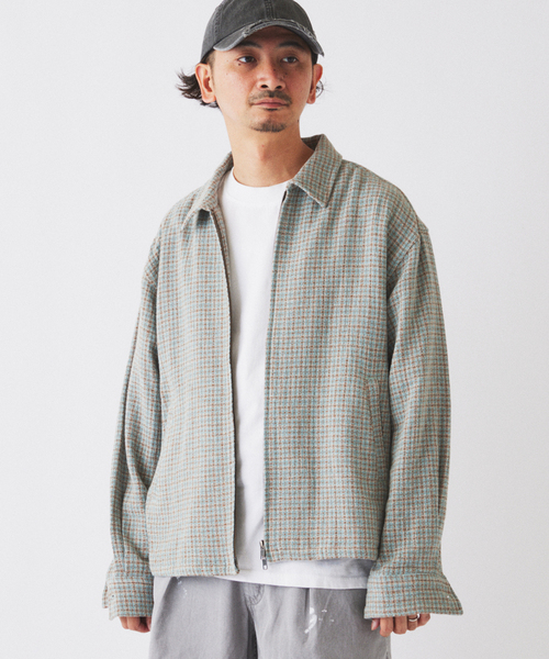 JOURNAL STANDARD relume(ジャーナルスタンダード レリューム)の「バスケット チェック ジップ シャツブルゾン(シャツ/ブラウス・メンズ・ダークグリーン/Red/アイボリー・MEDIUM/LARGE)」の17枚目の写真