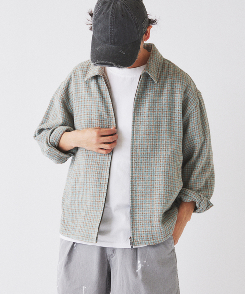 JOURNAL STANDARD relume(ジャーナルスタンダード レリューム)の「バスケット チェック ジップ シャツブルゾン(シャツ/ブラウス・メンズ・ダークグリーン/Red/アイボリー・MEDIUM/LARGE)」の19枚目の写真