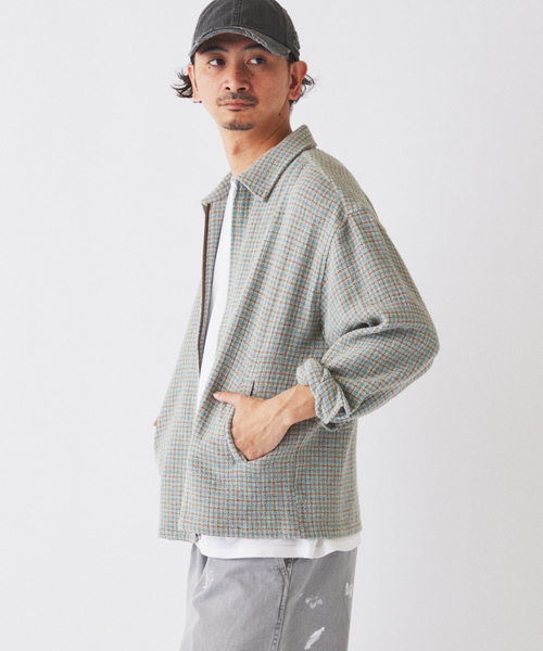 JOURNAL STANDARD relume(ジャーナルスタンダード レリューム)の「バスケット チェック ジップ シャツブルゾン(シャツ/ブラウス・メンズ・ダークグリーン/Red/アイボリー・MEDIUM/LARGE)」の21枚目の写真