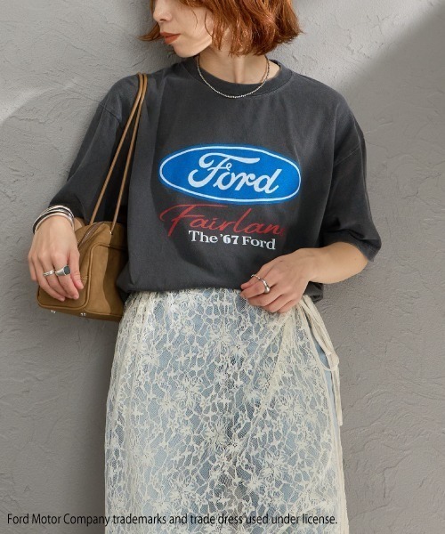 GOOD ROCK SPEED（グッドロックスピード）の「[GOOD ROCK SPEED/グッドロックスピード] 別注 FORD ロゴプリントTシャツ（THUNDERBIRD）（Tシャツ/カットソー・レディース・チャコール・XL/L/M）」の7枚目の写真