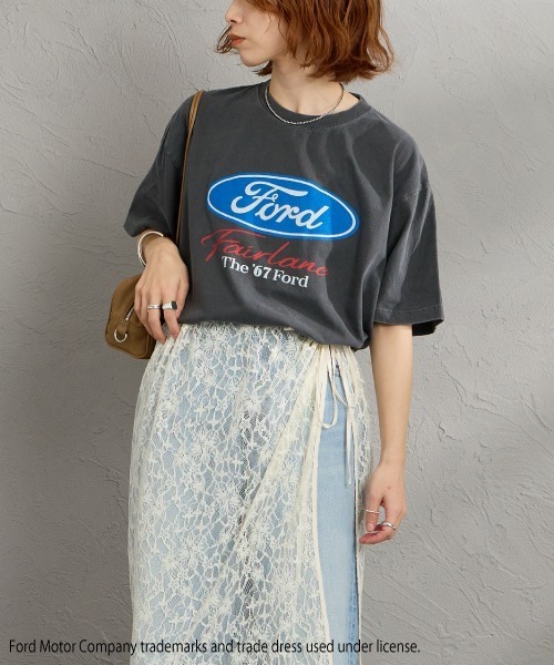 GOOD ROCK SPEED（グッドロックスピード）の「[GOOD ROCK SPEED/グッドロックスピード] 別注 FORD ロゴプリントTシャツ（THUNDERBIRD）（Tシャツ/カットソー・レディース・チャコール・XL/L/M）」の8枚目の写真