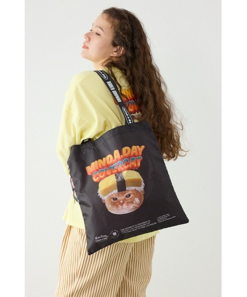 RODEO CROWNS WIDE BOWL（ロデオクラウンズワイドボウル）の「(MIND.A.DAY)エコトートバッグ（トートバッグ・レディース・ライム/ブラック/ピンク・FREE）」の7枚目の写真