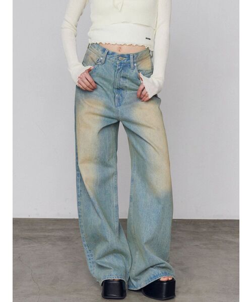 EMODA(エモダ)の「ヴィンテージライクルーズジーンズ(デニムパンツ・レディース・インディゴブルー/ライトブルー・MEDIUM/SMALL)」の1枚目の写真
