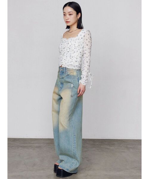 EMODA(エモダ)の「ヴィンテージライクルーズジーンズ(デニムパンツ・レディース・インディゴブルー/ライトブルー・MEDIUM/SMALL)」の9枚目の写真