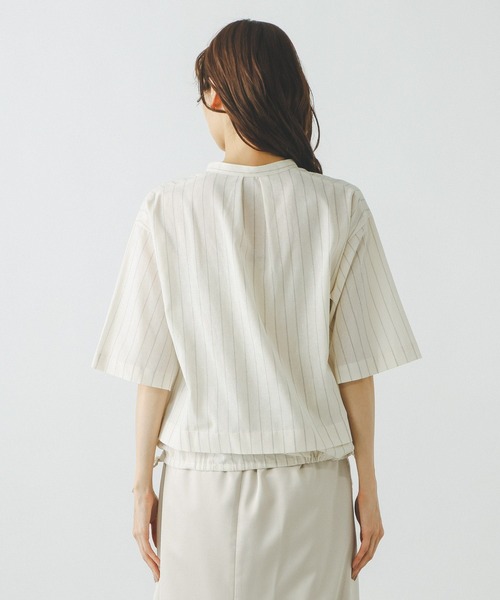 GLOBAL WORK（グローバルワーク）の「イージーケアリネンカーディガン五分袖/601225（カーディガン/ボレロ・レディース・ホワイト系その他5/ブラック/ブラウン/サックスブルー系・MEDIUM/LARGE）」の6枚目の写真