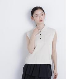 N.（N. Natural Beauty Basic） | 【WEB限定】ラメ混ポロ襟ニット(ポロシャツ)