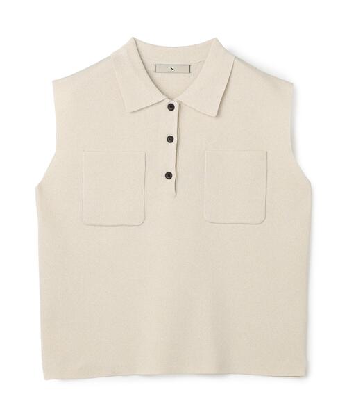 N.(N. Natural Beauty Basic)(エヌエヌナチュラルビューティーベーシック)の「【WEB限定】ラメ混ポロ襟ニット(ポロシャツ・レディース・ブルー/オフホワイト/ライトグリーン・フリ-)」の4枚目の写真