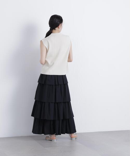 N.(N. Natural Beauty Basic)(エヌエヌナチュラルビューティーベーシック)の「【WEB限定】ラメ混ポロ襟ニット(ポロシャツ・レディース・ブルー/オフホワイト/ライトグリーン・フリ-)」の7枚目の写真