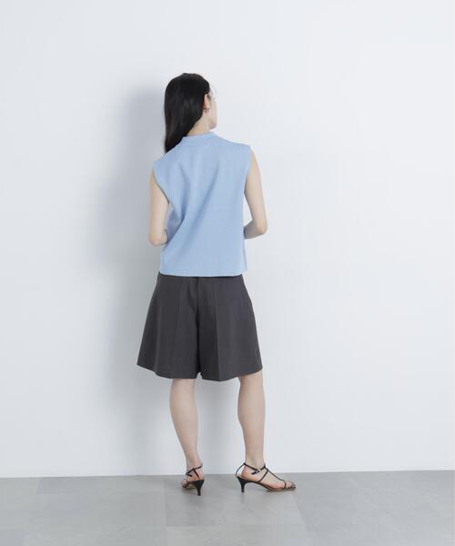 N.(N. Natural Beauty Basic)(エヌエヌナチュラルビューティーベーシック)の「【WEB限定】ラメ混ポロ襟ニット(ポロシャツ・レディース・ブルー/オフホワイト/ライトグリーン・フリ-)」の18枚目の写真