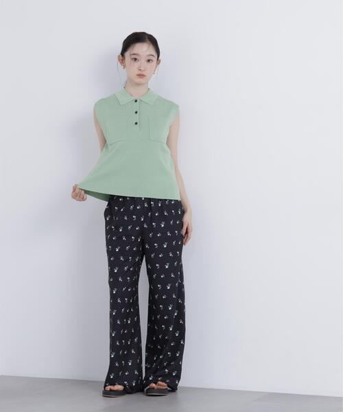 N.(N. Natural Beauty Basic)(エヌエヌナチュラルビューティーベーシック)の「【WEB限定】ラメ混ポロ襟ニット(ポロシャツ・レディース・ブルー/オフホワイト/ライトグリーン・フリ-)」の12枚目の写真