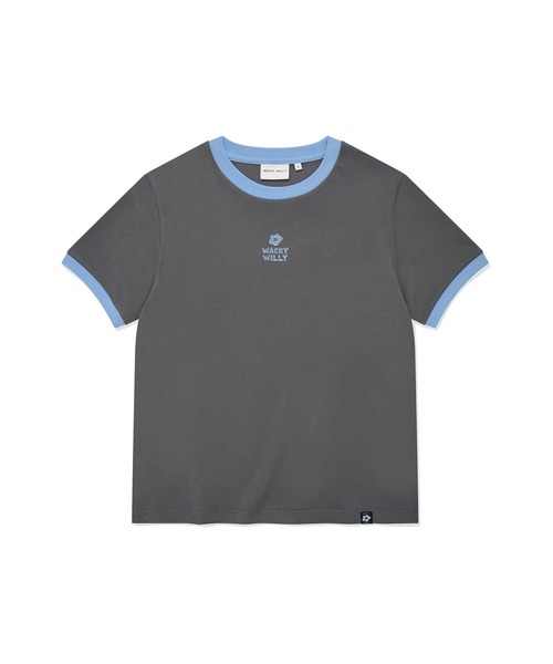 Wacky WiLLy（ワッキーウィリー）の「WOMEN'S REGULAR FIT RINGER SHORT SLEEVE T-SHIRT（Tシャツ/カットソー・レディース・ホワイト/チャコールグレー/クリーム・SMALL/MEDIUM）」の2枚目の写真