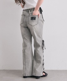 OLIVE des OLIVE（オリーブデオリーブ）の「サイドレースアップストレッチフレアパンツ（デニムパンツ）」